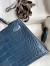 Hermes Kelly Mini II Sellier Handmade Bag In Colvert Shiny Alligator Leather