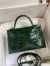 Hermes Kelly Mini II Sellier Handmade Bag In Malachite Shiny Alligator Leather
