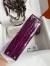 Hermes Kelly Mini II Sellier Handmade Bag In Purple Shiny Alligator Leather