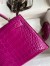 Hermes Kelly Mini II Sellier Handmade Bag In Rose Scheherazade Shiny Alligator Leather