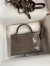 Hermes Kelly Mini II Sellier Handmade Bag In Gris Tourterelle Shiny Alligator Leather