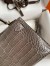 Hermes Kelly Mini II Sellier Handmade Bag In Gris Tourterelle Shiny Alligator Leather