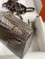 Hermes Kelly Mini II Sellier Handmade Bag In Gris Tourterelle Shiny Alligator Leather