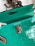 Hermes Kelly Mini II Sellier Handmade Bag In Vert Jude Shiny Alligator Leather
