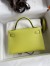 Hermes Kelly Mini II Sellier Handmade Bag In Jaune Bourgeon Chevre Mysore Leather