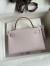 Hermes Kelly Mini II Sellier Handmade Bag In Mauve Pale Chevre Mysore Leather