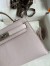 Hermes Kelly Mini II Sellier Handmade Bag In Mauve Pale Chevre Mysore Leather