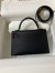 Hermes Kelly Mini II Sellier Handmade Bag In Black Chevre Mysore Leather