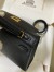 Hermes Kelly Mini II Sellier Handmade Bag In Black Chevre Mysore Leather