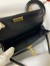 Hermes Kelly Mini II Sellier Handmade Bag In Black Chevre Mysore Leather