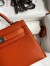 Hermes Kelly Mini II Sellier Handmade Bag In Orange Chevre Mysore Leather