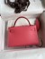 Hermes Kelly Mini II Sellier Handmade Bag In Rose Lipstick Chevre Mysore Leather