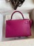 Hermes Kelly Mini II Sellier Handmade Bag In Rose Purple Chevre Mysore Leather