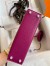 Hermes Kelly Mini II Sellier Handmade Bag In Rose Purple Chevre Mysore Leather