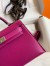 Hermes Kelly Mini II Sellier Handmade Bag In Rose Purple Chevre Mysore Leather
