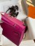 Hermes Kelly Mini II Sellier Handmade Bag In Rose Purple Chevre Mysore Leather