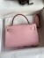 Hermes Kelly Mini II Sellier Handmade Bag In Rose Sakura Chevre Mysore Leather