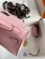 Hermes Kelly Mini II Sellier Handmade Bag In Rose Sakura Chevre Mysore Leather