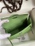 Hermes Kelly Mini II Sellier Handmade Bag In Vert Criquet Chevre Mysore Leather