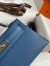 Hermes Kelly Mini II Sellier Handmade Bag In Blue Agate Epsom Calfskin