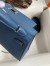 Hermes Kelly Mini II Sellier Handmade Bag In Blue Agate Epsom Calfskin