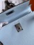 Hermes Kelly Mini II Sellier Handmade Bag In Blue Brume Epsom Calfskin