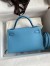 Hermes Kelly Mini II Sellier Handmade Bag In Celeste Epsom Calfskin 