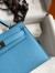 Hermes Kelly Mini II Sellier Handmade Bag In Celeste Epsom Calfskin 