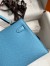 Hermes Kelly Mini II Sellier Handmade Bag In Celeste Epsom Calfskin 