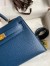 Hermes Kelly Mini II Sellier Handmade Bag In Deep Blue Epsom Calfskin 