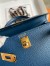 Hermes Kelly Mini II Sellier Handmade Bag In Deep Blue Epsom Calfskin 