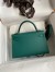 Hermes Kelly Mini II Sellier Handmade Bag In Malachite Epsom Calfskin