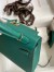 Hermes Kelly Mini II Sellier Handmade Bag In Malachite Epsom Calfskin
