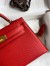 Hermes Kelly Mini II Sellier Handmade Bag In Red Epsom Calfskin