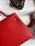 Hermes Kelly Mini II Sellier Handmade Bag In Red Epsom Calfskin