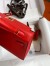 Hermes Kelly Mini II Sellier Handmade Bag In Red Epsom Calfskin