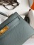 Hermes Kelly Mini II Sellier Handmade Bag In Vert Amande Epsom Calfskin