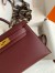 Hermes Kelly Mini II Sellier Handmade Bag in Rouge H Madame Calfskin 