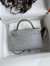 Hermes Kelly Mini II Sellier Handmade Bag In Bleu Glacier Ostrich Leather
