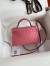 Hermes Kelly Mini II Sellier Handmade Bag In Bubblegum Ostrich Leather