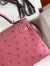 Hermes Kelly Mini II Sellier Handmade Bag In Bubblegum Ostrich Leather