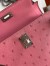 Hermes Kelly Mini II Sellier Handmade Bag In Bubblegum Ostrich Leather