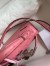 Hermes Kelly Mini II Sellier Handmade Bag In Bubblegum Ostrich Leather