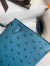 Hermes Kelly Mini II Sellier Handmade Bag In Colvert Ostrich Leather 