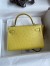 Hermes Kelly Mini II Sellier Handmade Bag In Lime Ostrich Leather