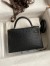 Hermes Kelly Mini II Sellier Handmade Bag In Black Ostrich Leather 