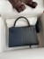 Hermes Kelly Mini II Sellier Tri-color Bag In Black/Blue Indigo/Red Calfskin