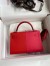 Hermes Kelly Mini II Sellier Tri-color Bag In Red/Rose Extreme/Blue Epsom Calfskin