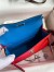 Hermes Kelly Mini II Sellier Tri-color Bag In Red/Rose Extreme/Blue Epsom Calfskin