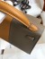 Hermes Kelly Mini II Sellier Tri-color Bag In Taupe/Sesame/Blue Nuit Epsom Calfskin